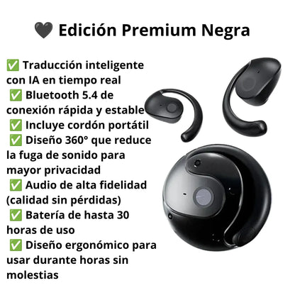Auriculares Inteligentes AI OWS T2 con Traductor en Tiempo Real | Hasta 144 Idiomas